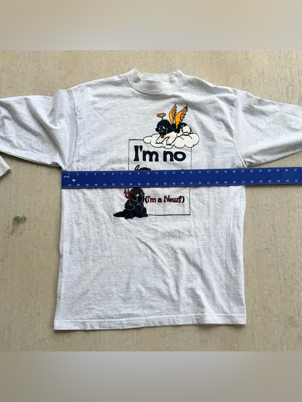 Vintage Newfoundland Dog T Shirt Long Sleeve 90s Funny Size Large Made In USA - Picture 4 of 5